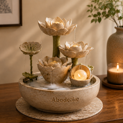 Aboderife Lotus Serenity Cascading Water Garden Fountain