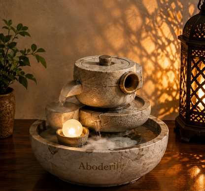 Aboderife Zen Ceramic Teapot Cascade Tabletop Fountain