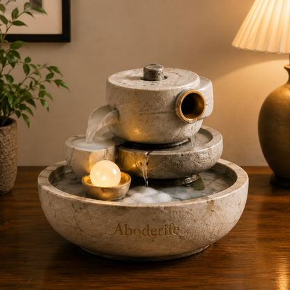Aboderife Zen Ceramic Teapot Cascade Tabletop Fountain